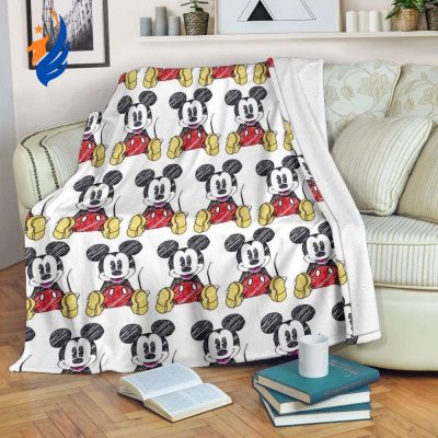 Funny Mickey Fleece Blanket For Fan Gift - Blanket Home Decor Gift