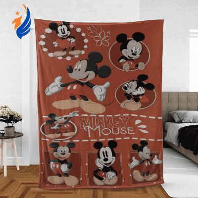 Funny Mickey Mouse Sherpa Fleece Quilt Blanket BL1694 - Blanket Home Decor Gift