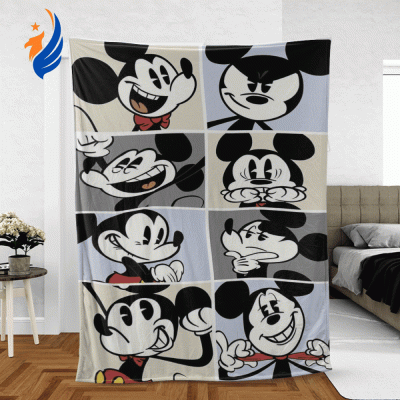 Funny Mickey Mouse Sherpa Fleece Quilt Blanket BL1817 - Blanket Home Decor Gift