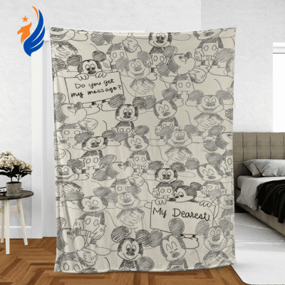 Funny Mickey Mouse Sherpa Fleece Quilt Blanket BL1819 - Blanket Home Decor Gift