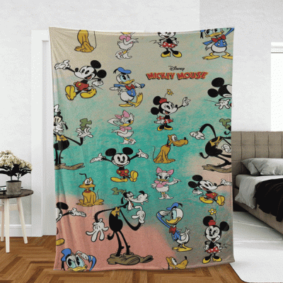 Funny Mickey Mouse Sherpa Fleece Quilt Blanket BL1820 - Blanket Home Decor Gift