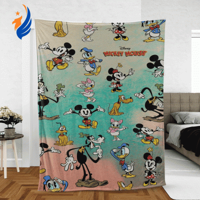 Funny Mickey Mouse Sherpa Fleece Quilt Blanket BL1820 - Blanket Home Decor Gift