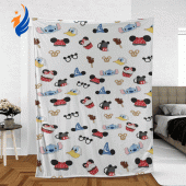 Funny Mickey Mouse Sherpa Fleece Quilt Blanket Bl1821 Blanket Home Decor Gift.gif - demo10