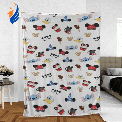 Funny Mickey Mouse Sherpa Fleece Quilt Blanket BL1821 - Blanket Home Decor Gift