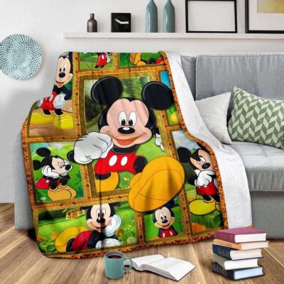Giant Mickey Mouse Sherpa Fleece Quilt Blanket BL1875 - Blanket Home Decor Gift