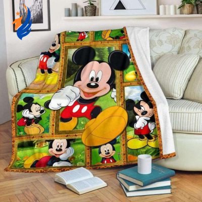 Giant Mickey Mouse Sherpa Fleece Quilt Blanket BL1875 - Blanket Home Decor Gift