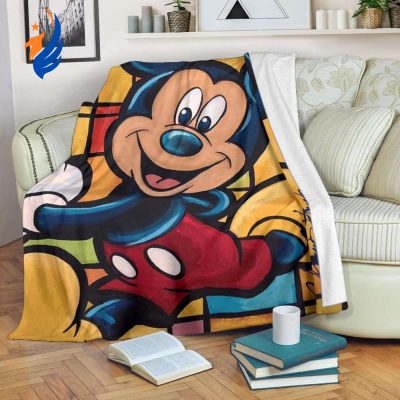Graphic Art Mickey Mouse Fleece Blanket For Fan - Blanket Home Decor Gift