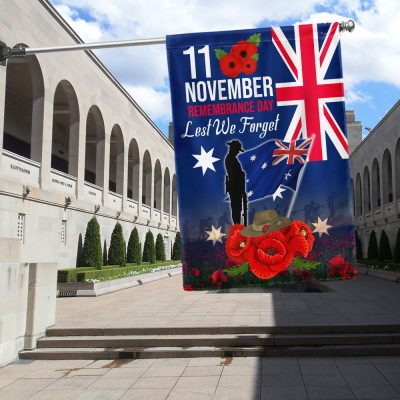Remembrance Day Australia 11 November Lest We Forget Poppy Veterans Flag MLN617F - Flagwix