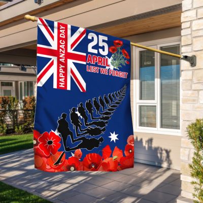 Anzac Day Australian Veteran Lest We Forget Australia Poppy Flag MLN1144F - Flagwix