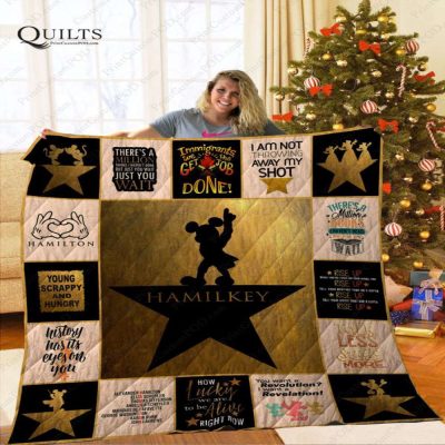 Hamilton meets Mickey on this Festive Quilt Blanket Perfect for Fans - Blanket Home Decor Gift