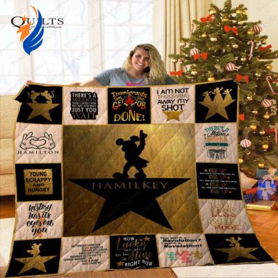 Hamilton meets Mickey on this Festive Quilt Blanket Perfect for Fans - Blanket Home Decor Gift