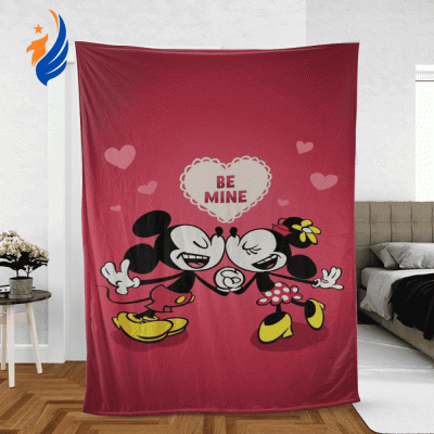 Happy Valentine’s Day Sweet Love Of Mickey Couple Cartoon Disney  Sherpa Fleece Quilt Blanket BL1717 - Blanket Home Decor Gift