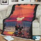 Happy Valentines Day Sweet Love Of Mickey Couple Cartoon Disney Sherpa Fleece Quilt Blanket Bl2411 Blanket Home Decor Gift 2.gif - demo10