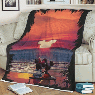 Happy Valentine’s Day Sweet Love Of Mickey Couple Cartoon Disney  Sherpa Fleece Quilt Blanket BL2411 - Blanket Home Decor Gift