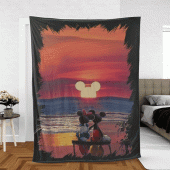 Happy Valentines Day Sweet Love Of Mickey Couple Cartoon Disney Sherpa Fleece Quilt Blanket Bl2411 Blanket Home Decor Gift 4.gif - demo10