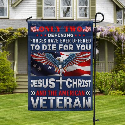 Memorial Day Jesus Christ And The American Veteran Patriotic American Eagle Flag TPT1284F - Flagwix