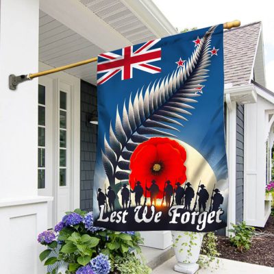 Memorial Day New Zealand Anzac Day Lest We Forget Veteran Flag TPT1567F - Flagwix