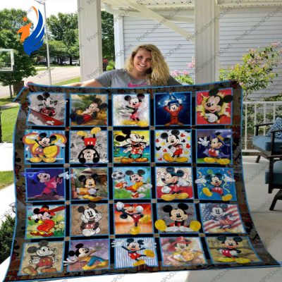 Iconic Mickey Mouse Collection Quilt Blanket for Fans Soft and Comfy - Blanket Home Decor Gift