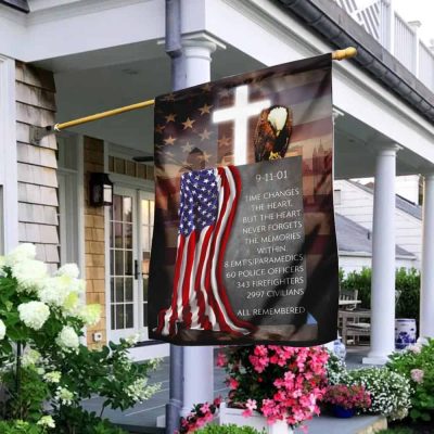 9 11 Memorial Flag FLAGWIX ™ The Heart Never Forgets The Memories Within Patriot Day Flag MBH65F - Flagwix