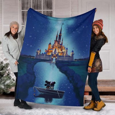Journey To Castle Mickey And Minnie Fleece Blanket - Blanket Home Decor Gift