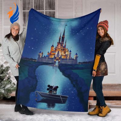 Journey To Castle Mickey And Minnie Fleece Blanket - Blanket Home Decor Gift