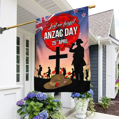 ANZAC Day Flag New Zealand Lest We Forget 25th April TQN1033F - Flagwix