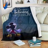 Keep On Believing Mickey Mouse Fleece Blanket Blanket Home Decor Gift.jpeg - demo10