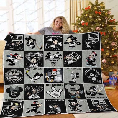 LA Kings’ Fan Rejoice with Mickey Mouse Quilt Blanket Soft and Warm - Blanket Home Decor Gift