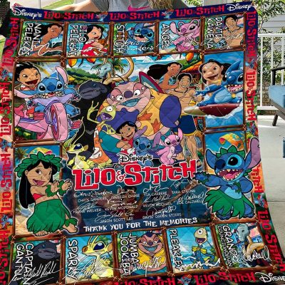 Lilo And Stitch Walt Disney Memories Quilt Fleece Blanket