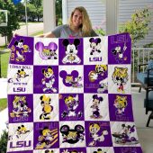 Lsu + Mickey Quilt Blanket, Christmas Gift, Perfect Holiday Gift, Cozy Gift for All Occasions - Blanket Home Decor Gift