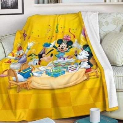 Mickey And Donald Birthday Party Premium Blanket - Blanket Home Decor Gift