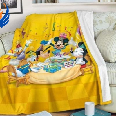 Mickey And Donald Birthday Party Premium Blanket - Blanket Home Decor Gift