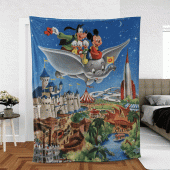 Mickey And Friend Fly On Sky Christmas Sherpa Fleece Quilt Blanket Bl1314 Blanket Home Decor Gift 4.gif - demo10