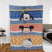 Mickey And Friends Cartoon Disney Good Night Ver6 Lover Sherpa Fleece Quilt Blanket Bl1852 Blanket Home Decor Gift 9.gif - demo10