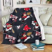 Mickey Boston Red Sox Mlb Team Baseball Pattern Fleece Blanket Blanket Home Decor Gift 1.jpeg - demo10