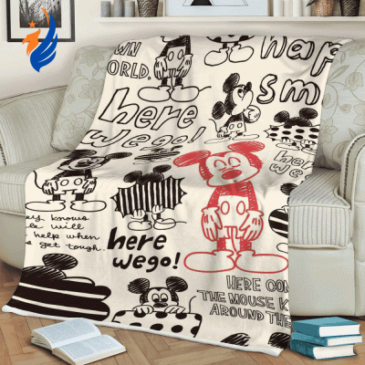 Mickey Disney Comics Christmass Lover Sherpa Fleece Quilt Blanket BL1429 - Blanket Home Decor Gift