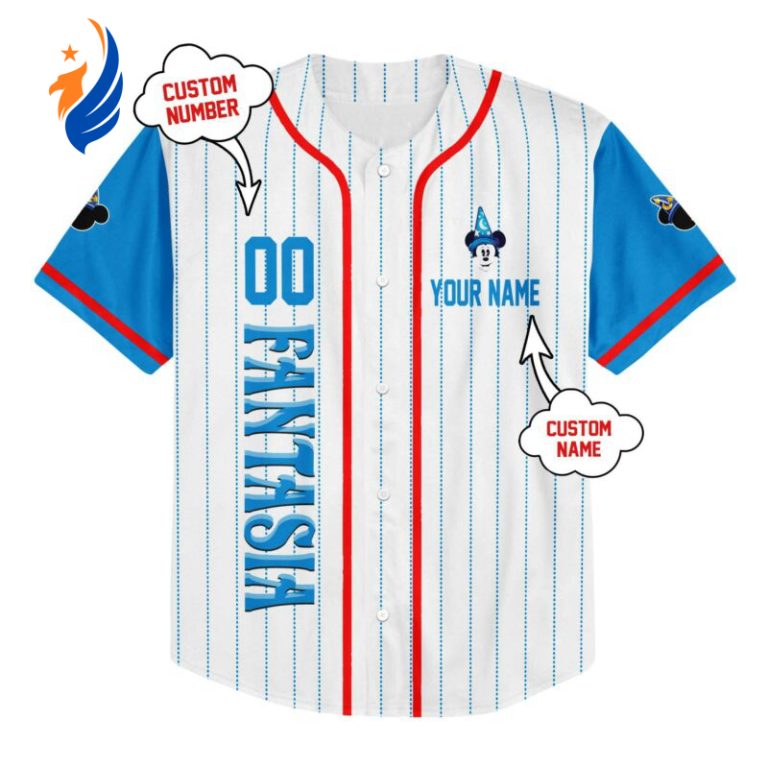 Custom Mickey Fantasia Disney Baseball Jersey - Personalized & Unique