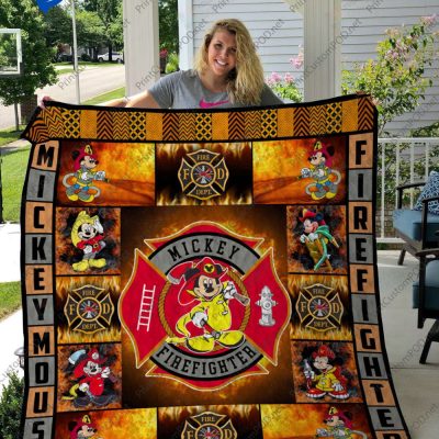 Mickey Firefighter Quilt Blanket 02, Gift for Christmas, Thanksgiving, Perfect Holiday Gift, Cozy Gift for All Occasions - Blanket Home Decor Gift