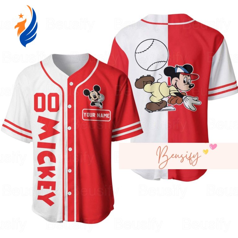 Custom Mickey Mouse Baseball Jersey - Funny Mouse Baseball Shirt for Him Sports Jersey Gift