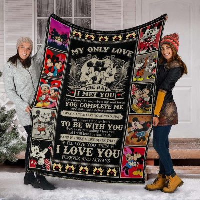 Mickey & Minnie Fleece Blanket My Only Love The Day I Met You - Blanket Home Decor Gift