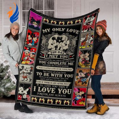 Mickey & Minnie Fleece Blanket My Only Love The Day I Met You - Blanket Home Decor Gift
