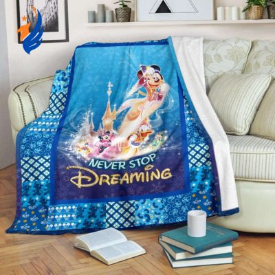 Mickey Minnie Glitter Castle Sherpa Fleece Quilt Blanket BL1909 - Blanket Home Decor Gift
