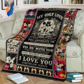 Mickey Mouse And Minnie Vintage Romantic My Only Love The Day Blanket - Blanket Home Decor Gift