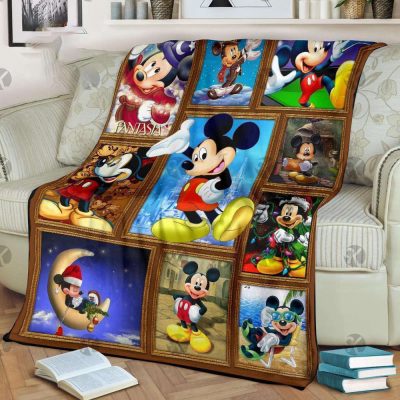 Mickey Mouse Cartoon Pictures Artwork Fleece Blanket - Blanket Home Decor Gift