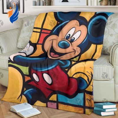 Mickey Mouse Graphic Art Cute And Funny Fleece Blanket - Blanket Home Decor Gift
