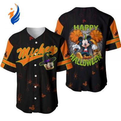 Mickey Mouse Happy Halloween Baseball Jersey - Disney Cartoon Gift for Lovers