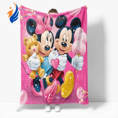 Mickey Mouse Minnie Mouse Cosplay Flannel Fleece Blanket Quilt Blanket - Blanket Home Decor Gift