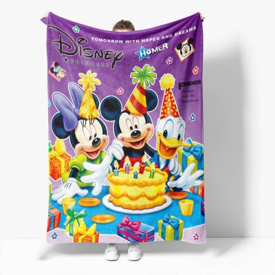 Mickey Mouse Minnie Mouse Flannel Fleece Blanket Throw Cosplay Blanket - Blanket Home Decor Gift