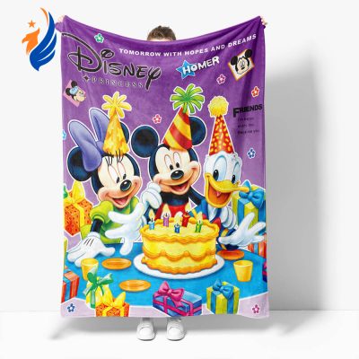 Mickey Mouse Minnie Mouse Flannel Fleece Blanket Throw Cosplay Blanket - Blanket Home Decor Gift