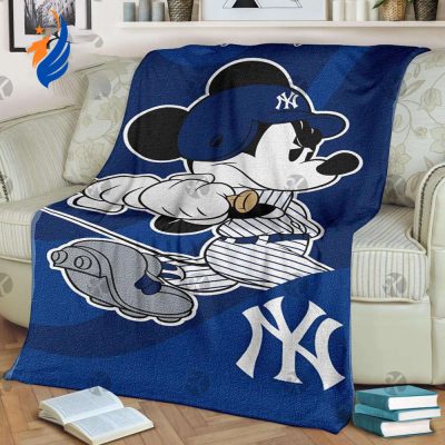Mickey Mouse Newyork Yankees MLB Team Baseball In Blue Fleece Blanket - Blanket Home Decor Gift Mickey Mouse Newyork Yankees MLB Team Baseball In Blue Fleece Blanket - Blanket Home Decor Gift